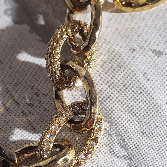 Stella & dot gold tone pave link necklace - Picture 8 of 9